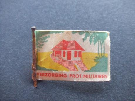 Verzorging protestanten militairen zéér oude collecte vlag